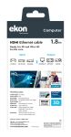 ekon HDMI Ethernet Metallkabel 4K Ultra HD 1,8m