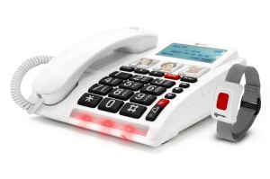 Geemarc CL9000 -  4G Schnurgebundenes Notruftelefon mit Notrufarmband