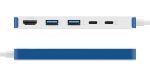 Targus HyperDrive Dock HD4101BUGL Flex 5 USB-C 100W weiß/blau
