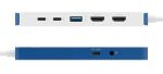 Targus HyperDrive Dock HD4103BUGL Flex 9 USB-C 100W weiß/blau