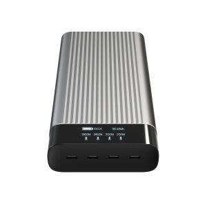 Targus HyperJuice Powerbank 27.000 mAh 245W 4x USB-C OLED Display silber/schwarz