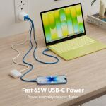Targus HyperJuice Flex Netzteil GaN 65W 2x USB-C blau