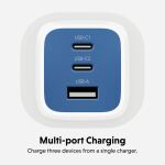 Targus HyperJuice Flex Netzteil GaN 65W 2x USB-C blau
