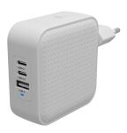 Targus HyperJuice Netzteil GaN 70W 2x USB-C, 1x USB-A weiß inkl. C8-Adapter