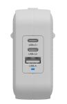 Targus HyperJuice Netzteil GaN 70W 2x USB-C, 1x USB-A weiß inkl. C8-Adapter