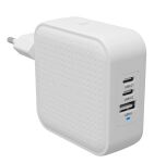 Targus HyperJuice Netzteil GaN 70W 2x USB-C, 1x USB-A weiß inkl. C8-Adapter