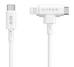 Targus HyperJuice Ladekabel 60W USB-C auf USB-C/Lightning Silikon 1,5m weiß