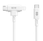 Targus HyperJuice Ladekabel 60W USB-C auf USB-C/Lightning Silikon 1,5m weiß