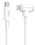Targus HyperJuice Ladekabel 60W USB-C auf USB-C/Lightning Silikon 1,5m weiß