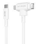 Targus HyperJuice Ladekabel 60W USB-C auf USB-C/Lightning Silikon 1,5m weiß