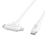 Targus HyperJuice Ladekabel 60W USB-C auf USB-C/Lightning Silikon 1,5m weiß