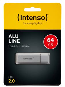 Intenso USB Stick 2.0 - 64 GB Alu Line silber