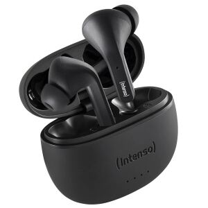 Intenso Black Buds T300A Kopfhörer True Wireless Stereo (TWS) im Ohr Anrufe/Musik/Sport/Alltag USB Typ-C Bluetooth Schwarz