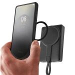 Intenso Powerbank MC10000 mit integriertem USB-C Kabel und magnetischer Rückseite, 10.000 mAh, 20 Watt