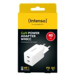 Intenso Power Adapter W40CC GaN 2x USB-C GaN 40 Watt...