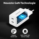 Intenso Power Adapter W40CC GaN 2x USB-C GaN 40 Watt weiß