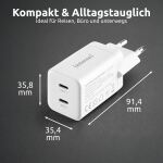 Intenso Power Adapter W40CC GaN 2x USB-C GaN 40 Watt weiß