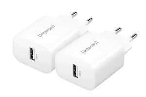 Intenso USB-Ladegerät Doppelpack: je 1 x USB-A 5 Watt weiß