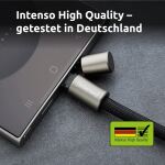 Intenso Handykette mit USB-C Lade- und Datenkabel – 60W Schnellladen, größenverstellbar, 1,65 m, Nylon, USB-C zu USB-C, schwarz