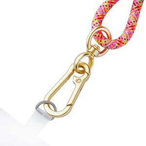 Intenso Handykette mit USB-C Lade- und Datenkabel – 60W Schnellladen, größenverstellbar, 1,65 m, Nylon, USB-C zu USB-C, Neon Mix