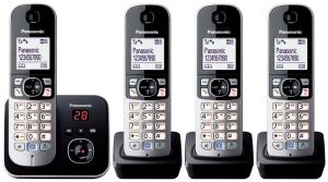 Panasonic KX-TG6824GB Telefon DECT-Telefon Anrufer-Identifikation Schwarz, Silber