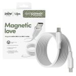 empower by PanzerGlass Magnetic 240W USB-C to USB-C USB 2.0 1,5m silver white