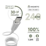 empower by PanzerGlass Magnetic 240W USB-C to USB-C USB 2.0 1,5m silver white