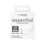 empower by PanzerGlass essential 65W Charger inkl. 2x USB-C+USB-A EU Plug silver