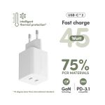 empower by PanzerGlass Turbo 45W Charger inkl. 2x USB-C EU Plug silver white