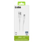 SBS Lade-/Datenkabel USB 2.0 > USB-C weiß 1,5m