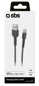 SBS Lade-/Datenkabel USB-A auf Lightning 1m schwarz