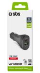 SBS KFZ-Ladegerät USB-C 25W + 1xUSB-A 18W schwarz