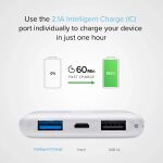SBS Powerbank Pocket Line 5.000 mAh 2x USB 2.1A + 1A inkl. Micro-USB Kabel weiß