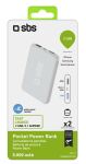 SBS Powerbank Pocket Line 5.000 mAh 2x USB 2.1A + 1A inkl. Micro-USB Kabel weiß
