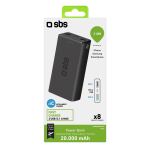 SBS Powerbank 20.000 mAh 2 USB 2.1A schwarz