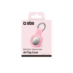 SBS AirTag Silikonhülle mit Schlüsselanhänger rosa