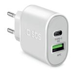 SBS Ladegerät USB-C + USB-A Power Delivery 20W...