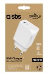 SBS GreenLine Ladegerät USB-C Power Delivery 20W weiß