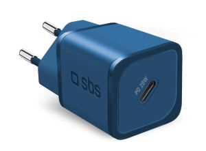 SBS Mini Ladegerät GaN USB-C PD 20W blau
