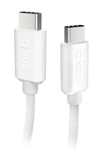 SBS Lade-/Datenkabel Textilkabel USB-C auf USB-C 1,5m grey