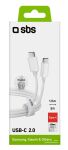 SBS Lade-/Datenkabel Textilkabel USB-C auf USB-C 1,5m grey