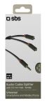 SBS Klinkenkabel Splitter 3,5mm-Stecker > 2x 3,5mm Buchse 0,2m schwarz