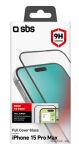 SBS Glas Displayschutz Full Cover für iPhone 15 Pro Max