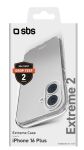 SBS Extreme Cover X2 für iPhone 16 Plus transparent