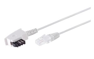 TAE-F Stecker > RJ45 Stecker weiß 10,0m