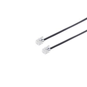 Modular-Anschlusskabel Western-Stecker 6/4 > Western-Stecker 6/4 schwarz 6,0m