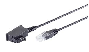 TAE-F Stecker > RJ45 Stecker schwarz, 0,5m