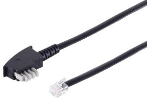 Anschlusskabel TAE N-Stecker > Western-Stecker 6/6 schwarz 3,0m