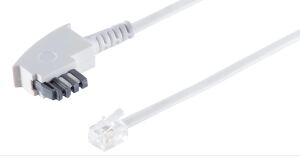 Telefon-Anschlusskabel-TAE N-Stecker > Western-Stecker 6/4 weiß 3,0m