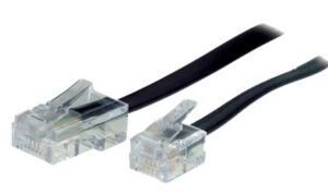 Modularkabel RJ ISDN-Western-Stecker 8/4 > Western-Stecker 6/4 schwarz 6,0m